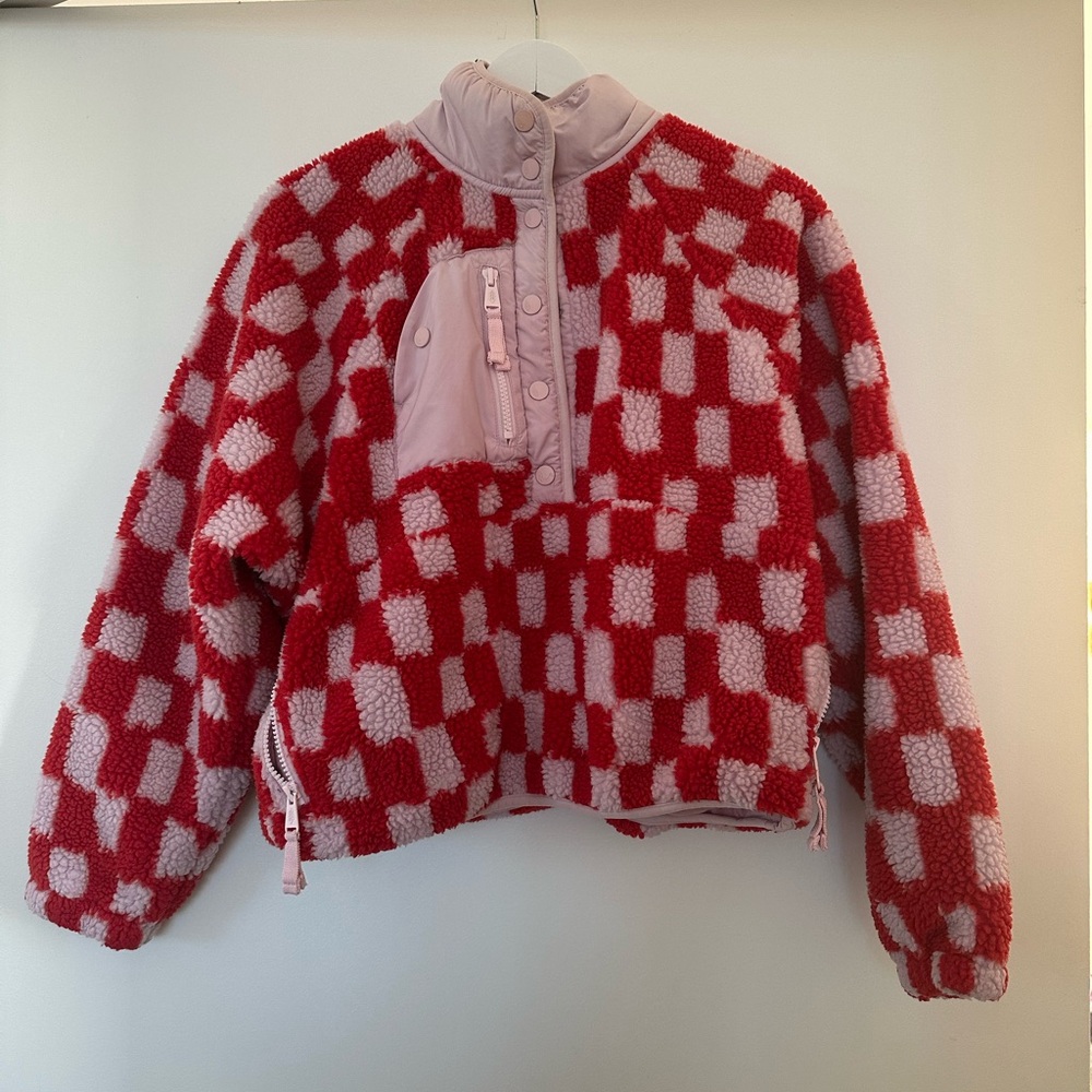Free People Movement Checkered Fleece Pullover - WARM